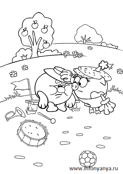 Раскраски из мультфильма «Смешарики». Раскраска _26