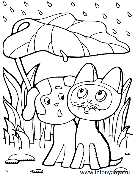 Раскраски из мультфильма «Котенок по имени Гав». Раскраска _6