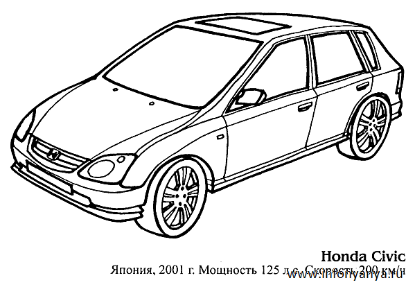 Раскраски на тему: легковые автомобили. Раскраска_12