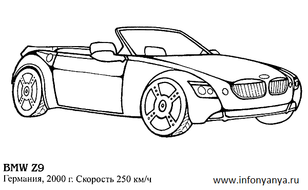 Раскраски на тему: легковые автомобили. Раскраска_22