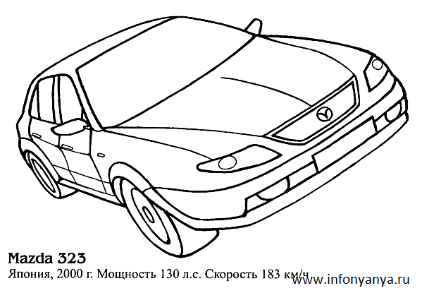 Раскраски на тему: легковые автомобили. Раскраска_24