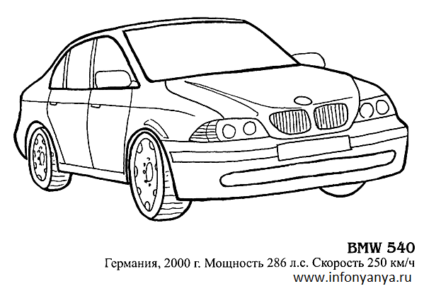 Раскраски на тему: легковые автомобили. Раскраска_41