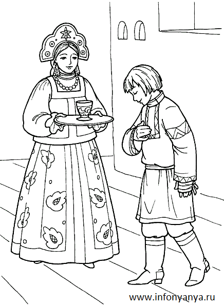 Раскраски из сказки Конек Горбунок, Раскраска_3