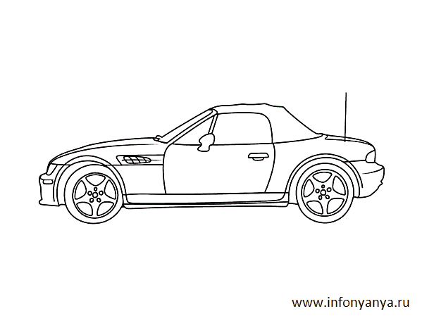 Раскраски на тему: легковые автомобили. Раскраска_5