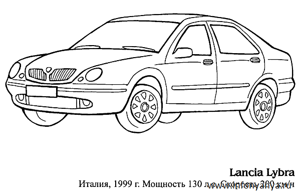Раскраски на тему: легковые автомобили. Раскраска_20