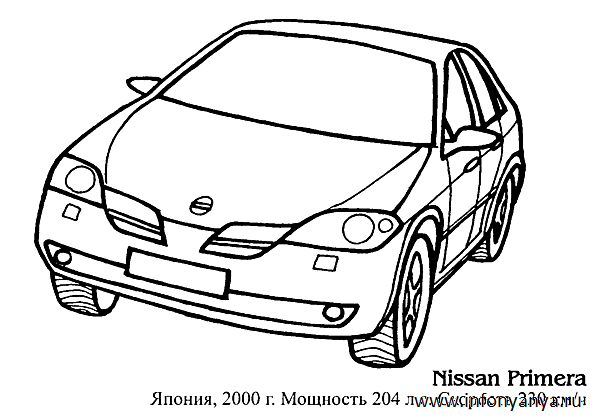 Раскраски на тему: легковые автомобили. Раскраска_32