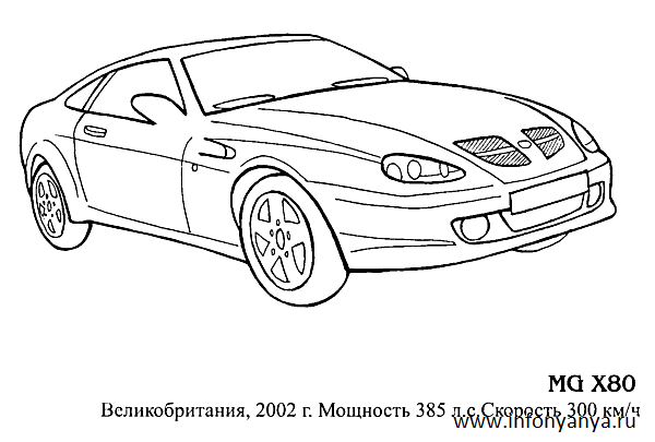 Раскраски на тему: легковые автомобили. Раскраска_40