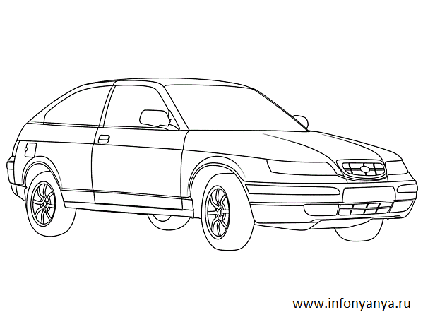 Раскраски на тему: легковые автомобили. Раскраска_6