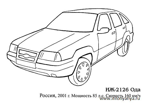 Раскраски на тему: легковые автомобили. Раскраска_37