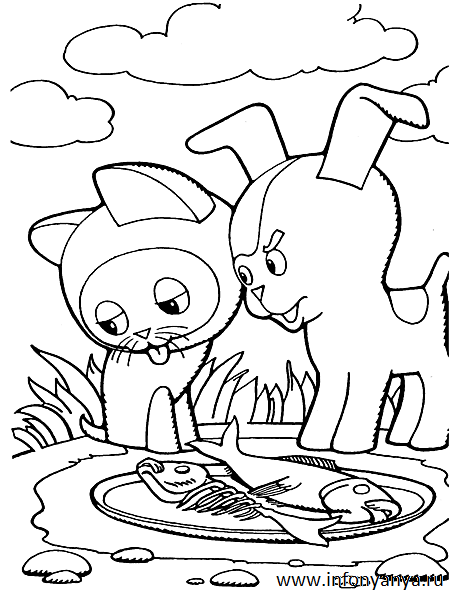 Раскраски из мультфильма «Котенок по имени Гав». Раскраска _7